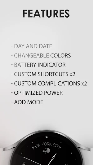 Minimal black v22 watch face Screenshot 3