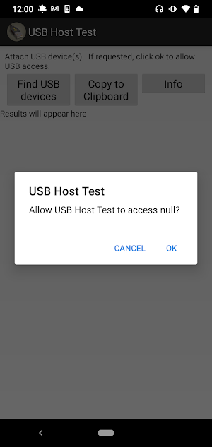 USB Host Test Screenshot 2