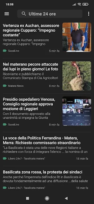 Matera notizie Screenshot 2
