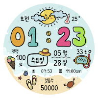NW096한글: Digital watch face