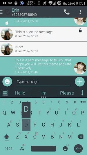 AI Keyboard Theme Droid Inv Screenshot 1