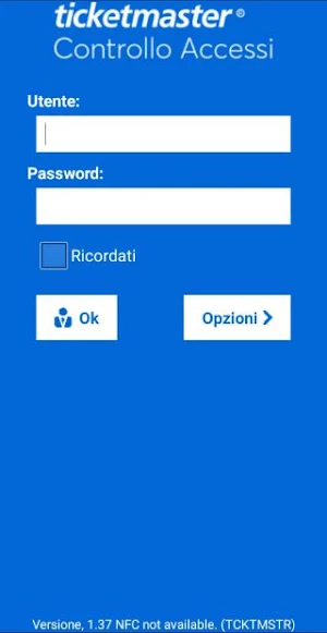 Ticketmaster Controllo Accessi Screenshot 0
