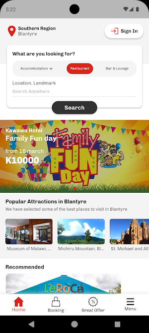Booking Malawi Screenshot 1