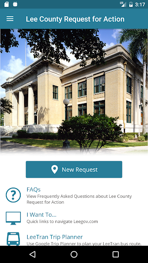Lee County Request for Action Screenshot 0