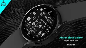 Amser Black Galaxy Watchface Screenshot 2