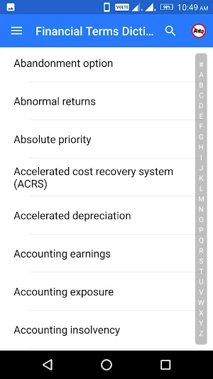 Financial Terms Dictionary Screenshot 1