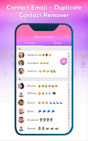 Contact Emoji - Duplicate Contact Remover Screenshot 3
