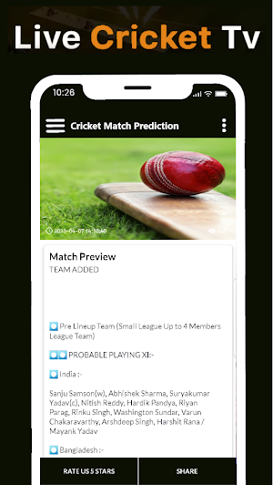 Live Cricket TV HD Streaming Screenshot 1