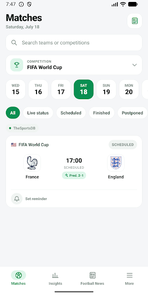 Football Scores Screenshot 0