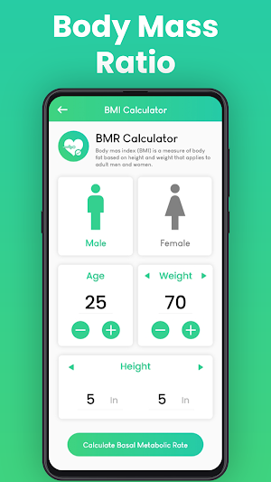 BMI BMR & Body Fat Calculator Screenshot 1