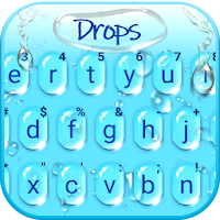 Blue 3d Waterdrops Keyboard Theme