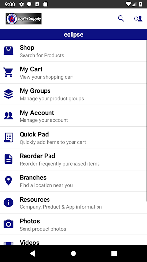 Joplin Supply Company OE Touch Screenshot 0