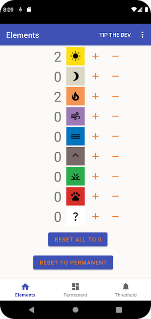 Element Tracker Screenshot 1