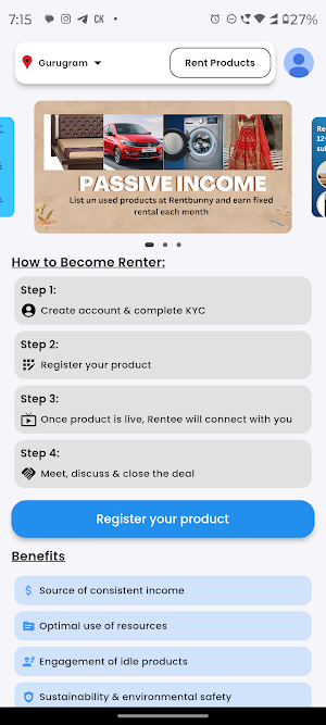 RentBunny: Peer to Peer Rental Screenshot 1