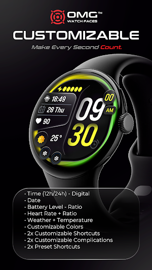 OMG 27 Digital Watch Face Screenshot 1