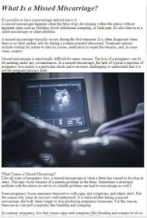 Missed Miscarriage Guide Screenshot 1