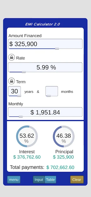EMI Calculator 2.0 Screenshot 0