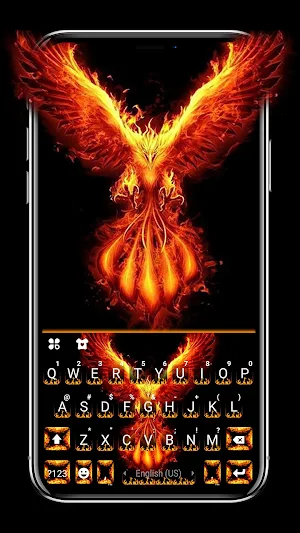 Fire Phoenix Keyboard Background Screenshot 0