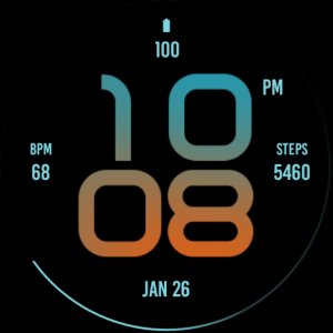 Stylish Blue Orange Watch Face Screenshot 3
