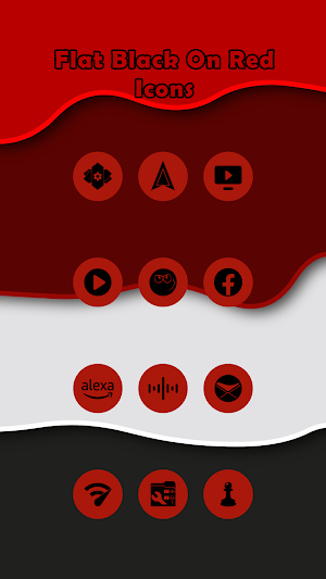 Black On Red Flat Icons Screenshot 3