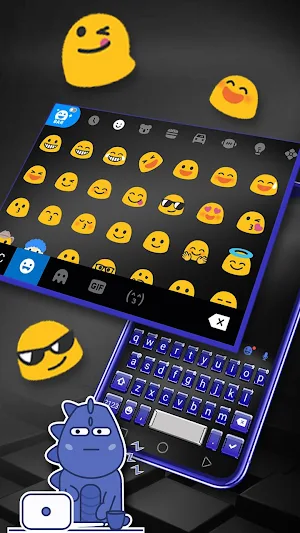 3d Blue Tech Keyboard Theme Screenshot 2
