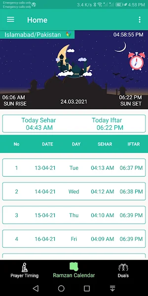 Ramzan Calendar 2021 - Prayer Timings & Duas Screenshot 3