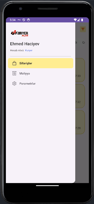 Kuryer Aze - Kuryerlər üçün Screenshot 0