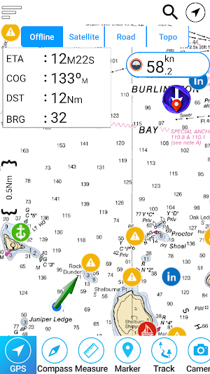 Bejaia - Tabarka Offline GPS Nautical Charts Screenshot 1