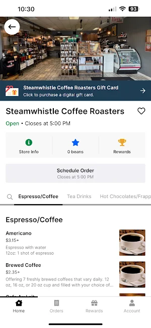 Steamwhistle Coffee Roasters Screenshot 1