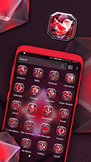 Red Diamond Launcher Theme Screenshot 1