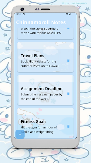 Chinnamoroll Notes Screenshot 1