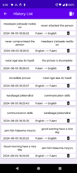 English To Fulani Translator Screenshot 2