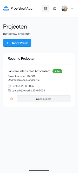Proefsleuf App Screenshot 0
