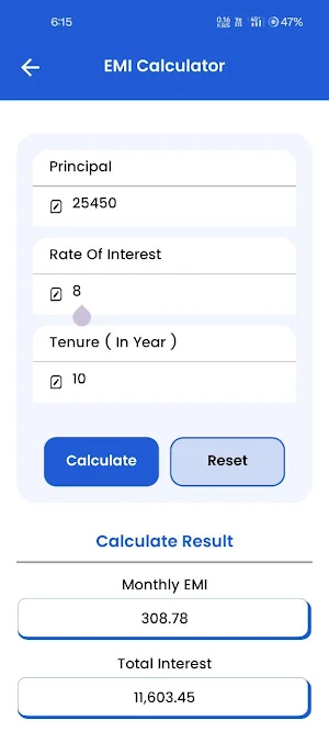 LoanPal - EMI Loan Calculator Screenshot 1
