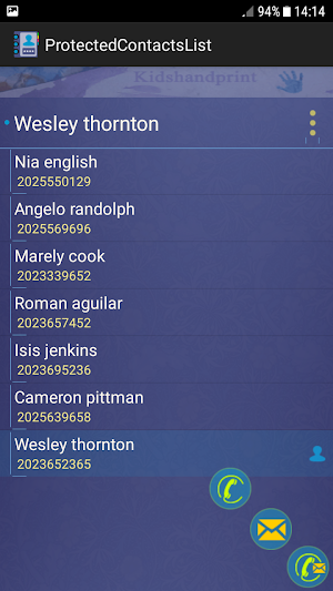 Protected contacts list Screenshot 3