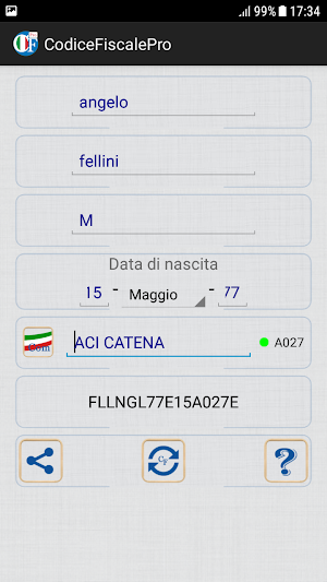Generatore di codice fiscale Screenshot 1