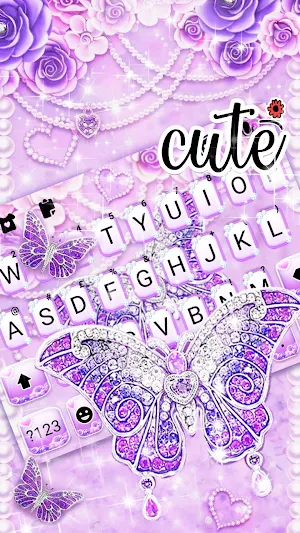 Purple Lux Butterfly Keyboard Background Screenshot 2
