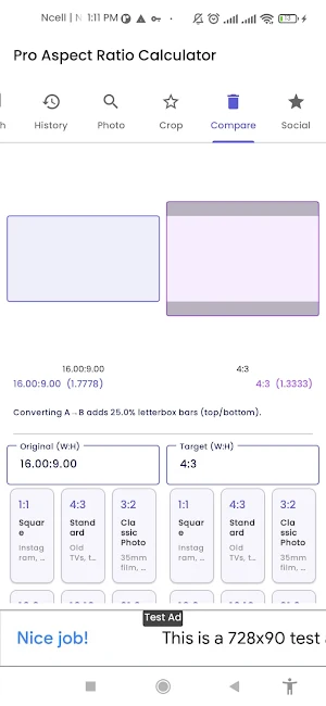 Pro Aspect Ratio Calculator Screenshot 3