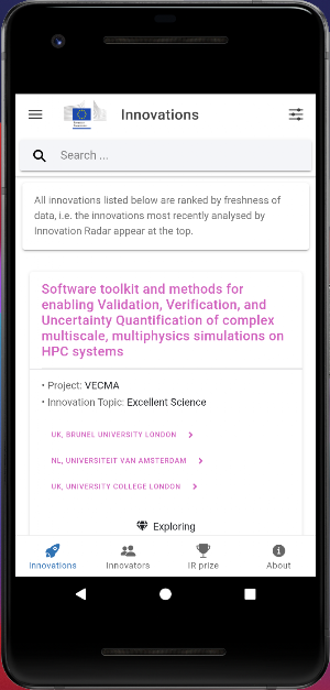 Innovation Radar Screenshot 1