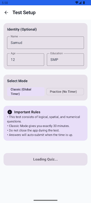 IQ Test Online Screenshot 1