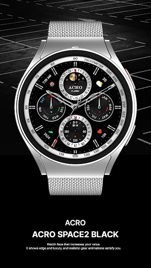 ACRO SPACE2 Black Watchface Screenshot 3