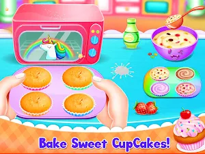 Unicorn Cupcake Baking Kitchen: Dessert Games Screenshot 3