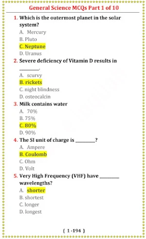 General Science MCQs | every day Science  offline Screenshot 2