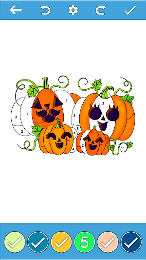 Halloween Coloring By Number Screenshot 2