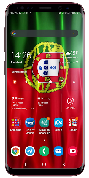 Portugal Flag Waving Live Wallpaper Screenshot 2