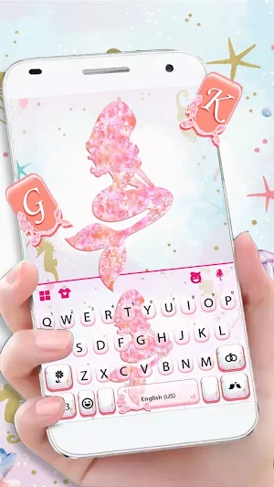 Pink Mermaid Keyboard Theme Screenshot 0