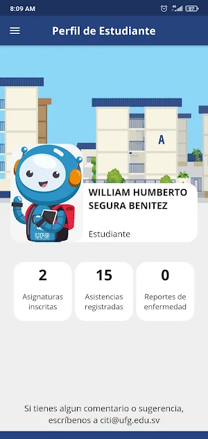 Asistencia a Clases UFG Screenshot 2