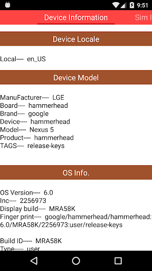 Phone & Sim Info Screenshot 0