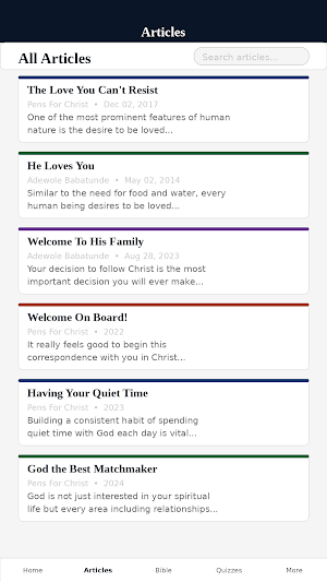 Pens for Christ notebook Screenshot 3