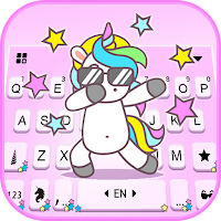 Pink Cute Unicorn Keyboard Background